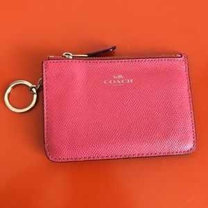Coach Dark Pink/ Red Keychain Wallet
